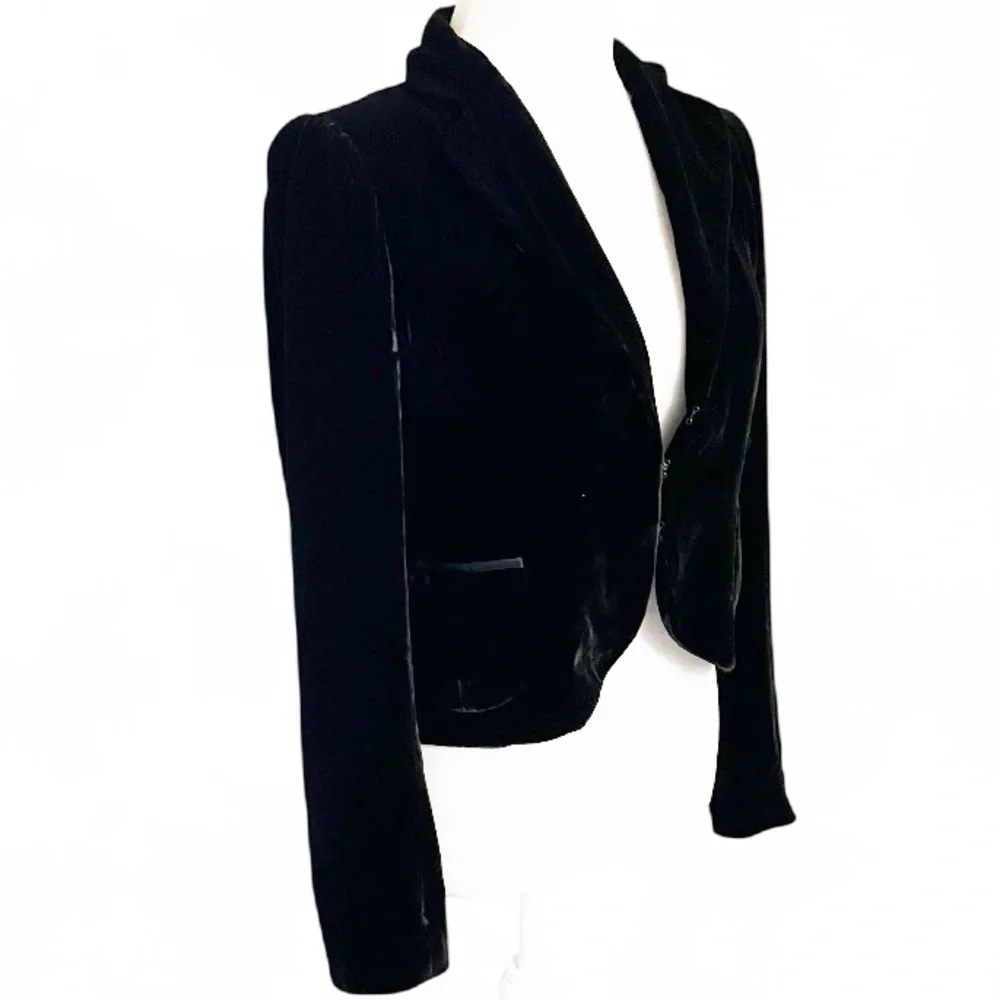 Laundry & Shelli Segal Black Velvet Blazer - Picture 4 of 5